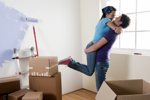 Furniture and boxes being loaded for a Balham move