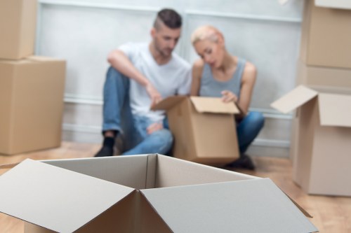 Business premises move planning and unloading at a new location
