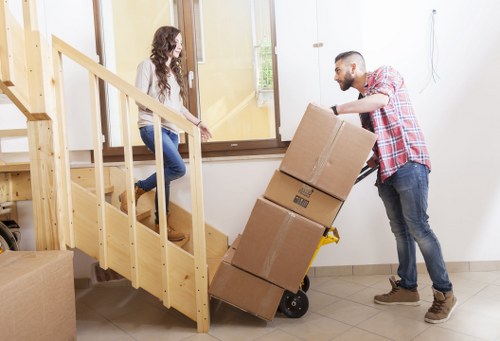 Professional movers handling boxes and furniture in Balham