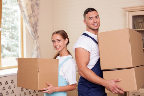 Packed household items ready for home removals in Balham