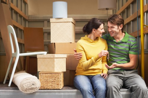 Balham household move with boxes and protected furniture